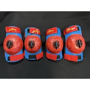 Marvel Spider Man Kids Knee Elbow Pads Set Blue Red Protective Gear Youth